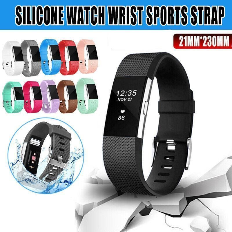 L Size Silicone Watch Wrist Sports Strap For Fitbit Charge Band Wristband Replacement - White β image 2