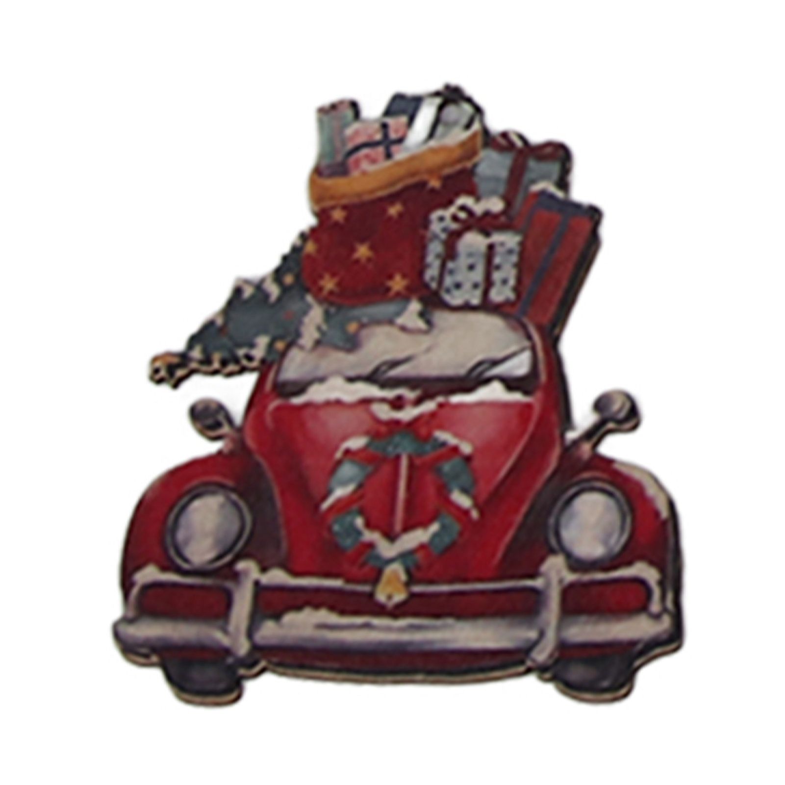 24pcs Christmas Wooden Decoration Xmas Wood Slice Hanging Ornament Christmas Tree Red Truck Decoration — image 5