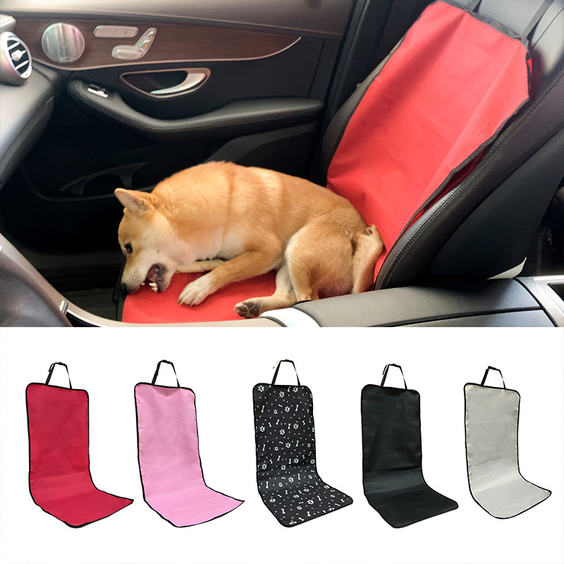 4 Pcs Black with Paw and Bone Print Waterproof Pet Car Seat Cover - Scratch-Resistant Oxford Cloth for Dogs and Cats (106 x 49 cm) โ image 2