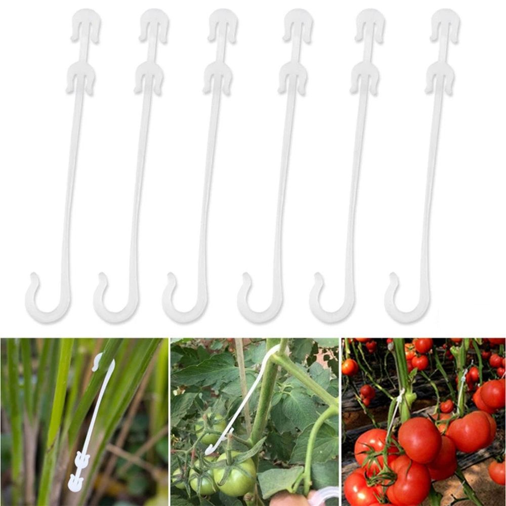 50Pcs Plant Climbing Hooks, Tomato Support Clips, Tomato Vegetable Support J-Hook Clips Vegetable Truss Hooks to Prevent