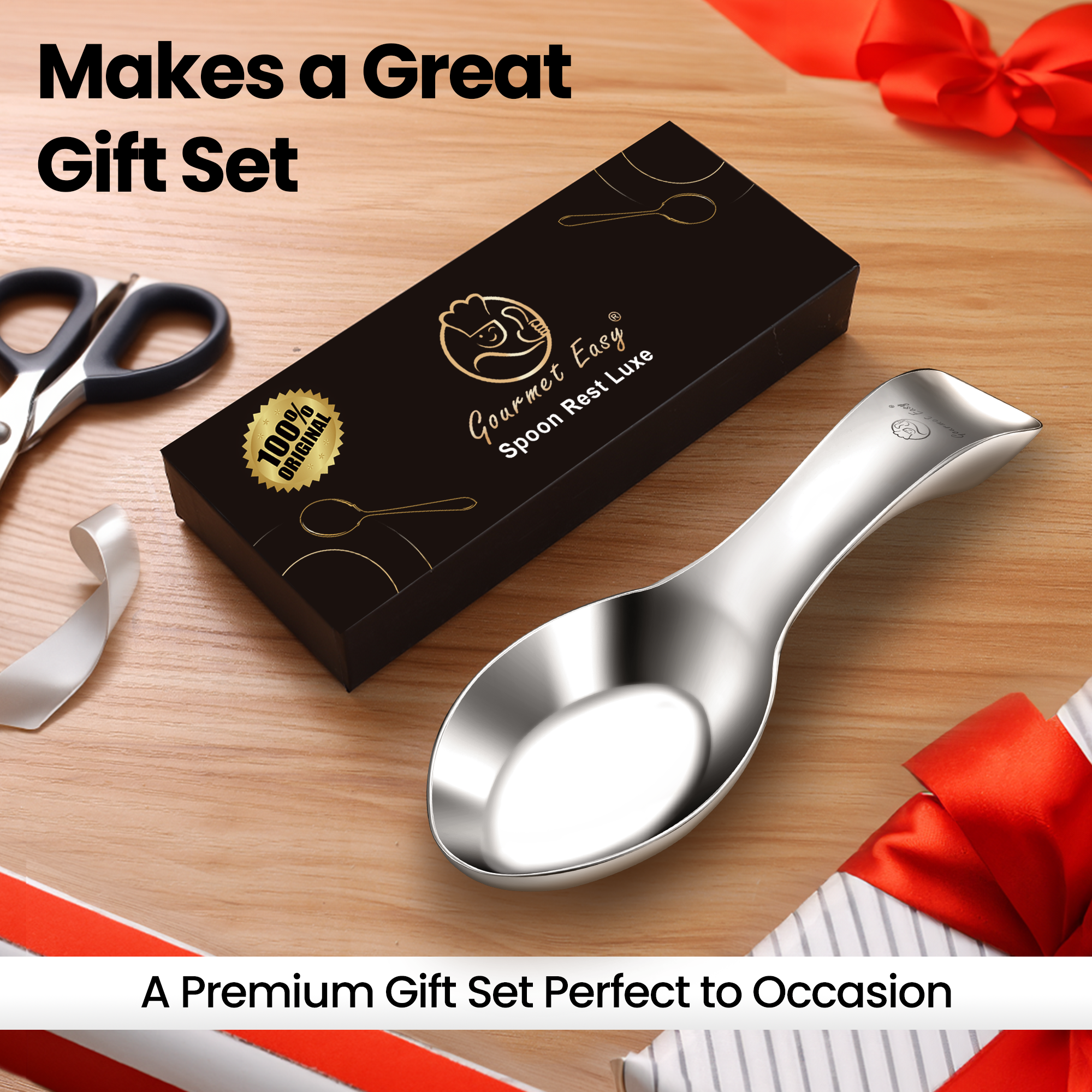 Gourmet Easy Break Proof Spoon Rest, Stainless Steel Spoon Holder, Spoon Rest for Stove Top — image 6