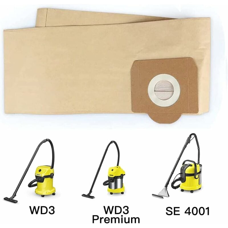 5 pcs Upright Vacuum Cleaner Bag, For Karcher Wd3, Wd 3 Premium, Wd3200, Wd3500P, A2204, A2534, Se4001 — image 2
