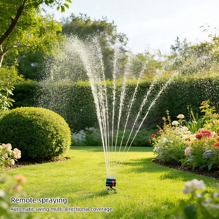 Smart Oscillating Sprinkler with 4 Spray Modes – Automatic Lawn Watering System for Garden, Yard & Patio, Adjustable Coverage, Durable Metal Connector (Black) — image 3