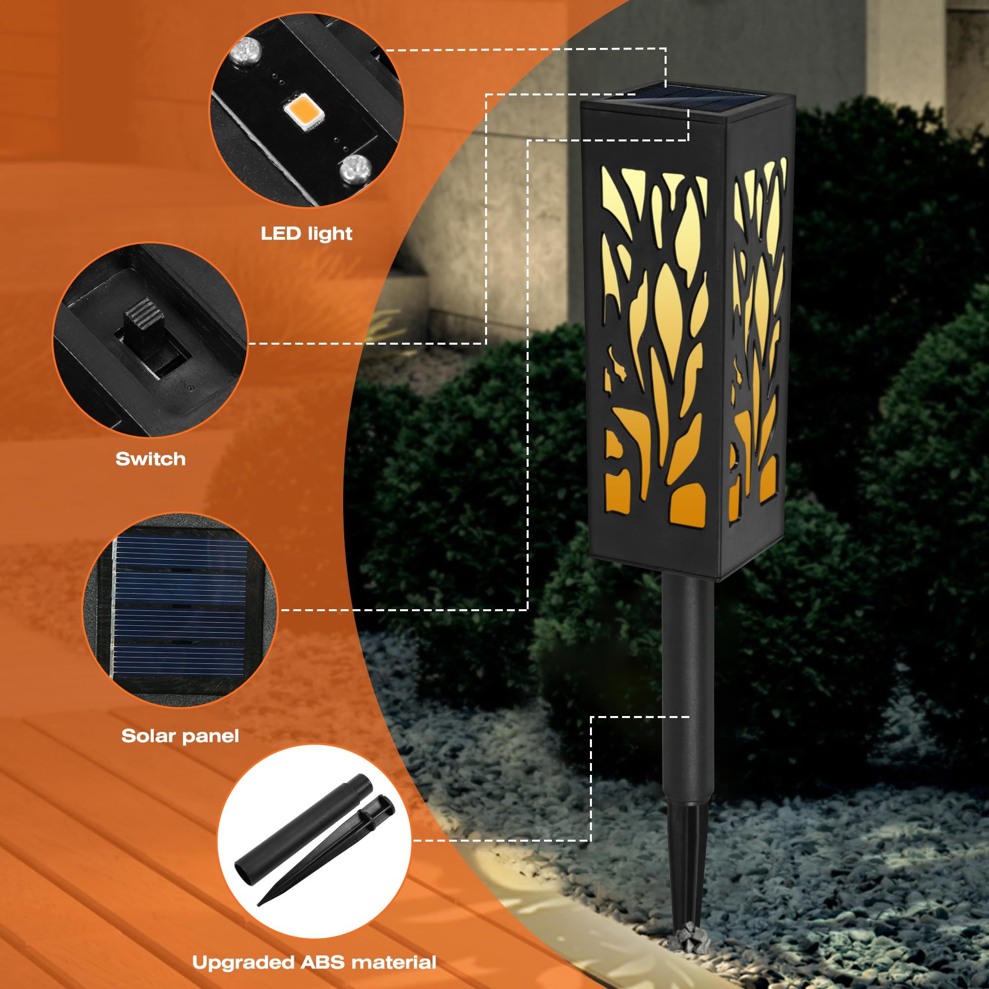 8Pack Solar Pathway Lights Outdoor — image 3
