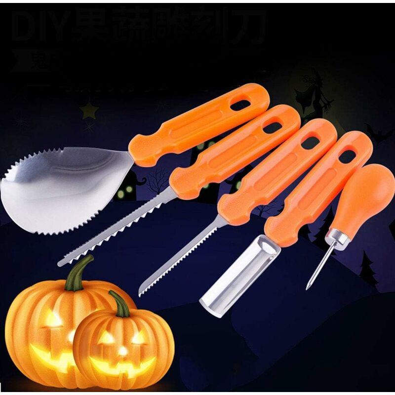 5 pcs Halloween Pumpkin Carving Tools Set Premium Quality Reusable Heavy Duty Stainless Steel Pumpkin Carving Tools For โ image 4