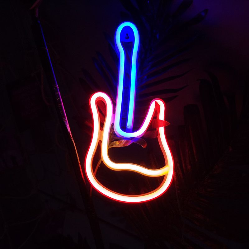 Neon Guitar Light, Neon Light,Art Neon Sign LED Guitar Neon Light Sign USB Operated Decorative Bar Pub Store Club Garage Home — image 3