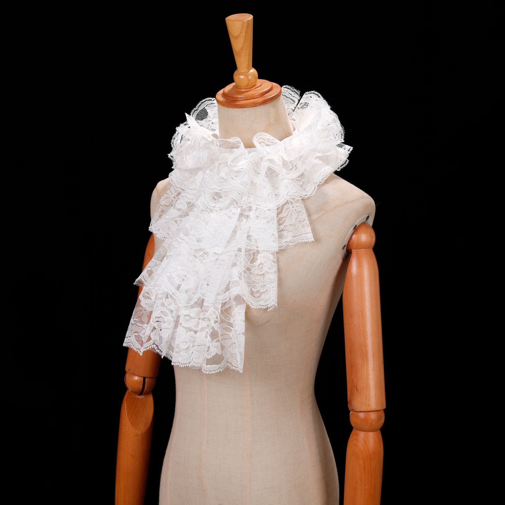 2 pieces of artistic collar style clothing, lace collar, ruffled edges, detachable collar, white scarf, fake collar accessory โ image 3