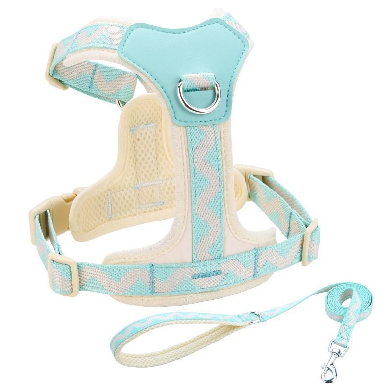 Y-Shaped Anti-Pull Pet Harness + Leash Set: Breathable Mesh, Adjustable, No Neck Choking, Makes Walking Easier