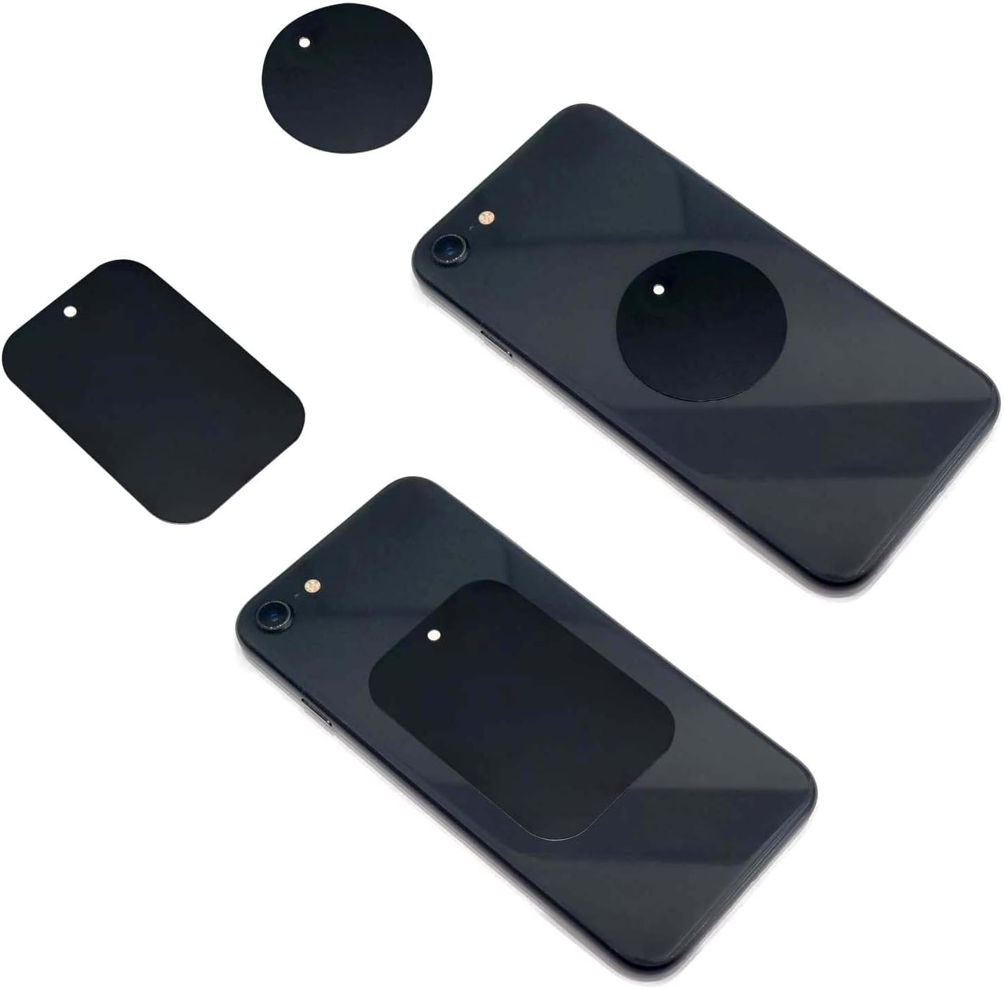Smartphones Metal Plate 12 Pack for Phone Car Mount Holder Cradle with 3M Adhesive (Compatible with Magnetic Mounts) - 6 Rectangle and 6 Round, Black โ image 4