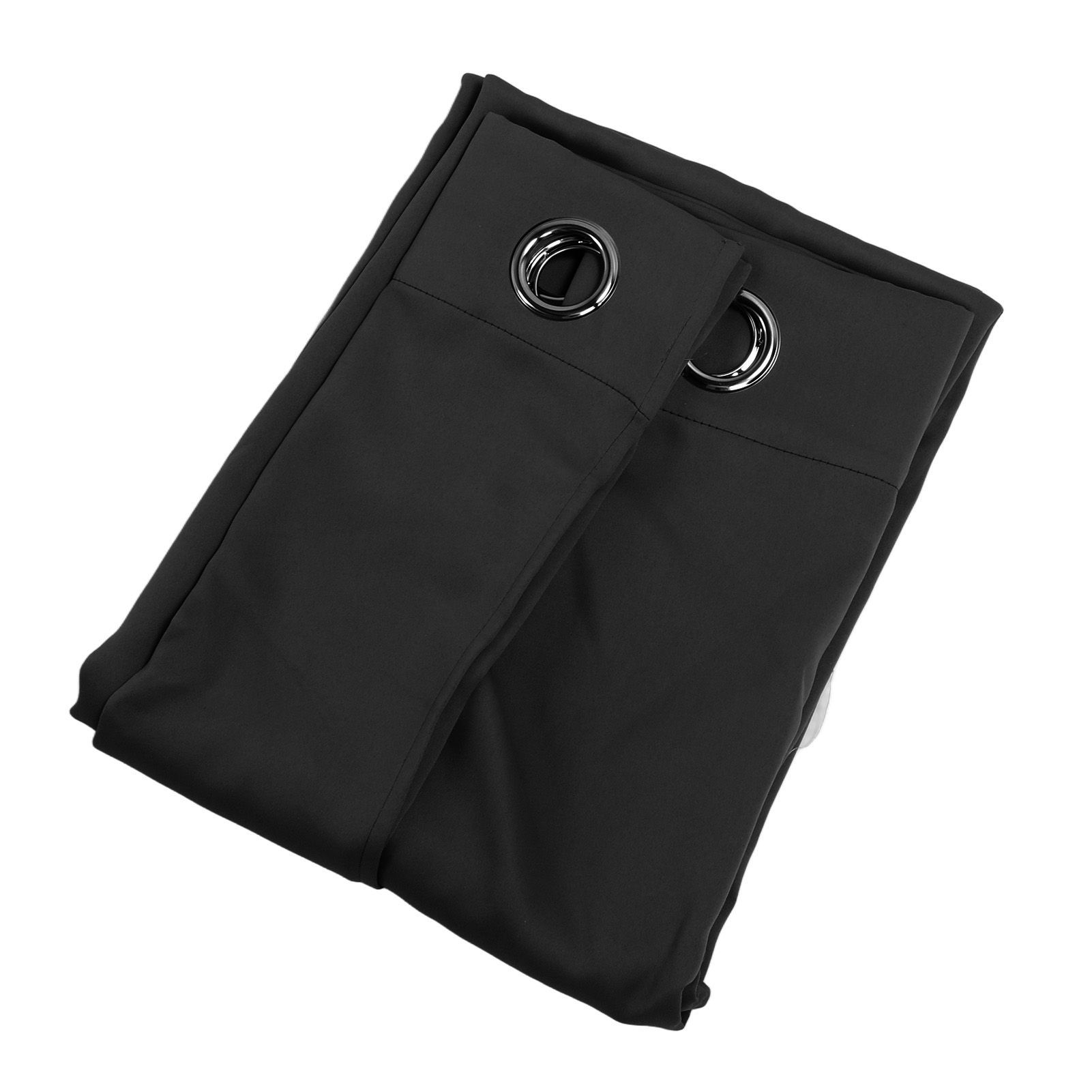 Grommet Blackout Curtains Punch Free Thermal Insulated Room Darkening Curtains for Bedroom Living Room Black 132x213cm / 52.0x83.9in โ image 3