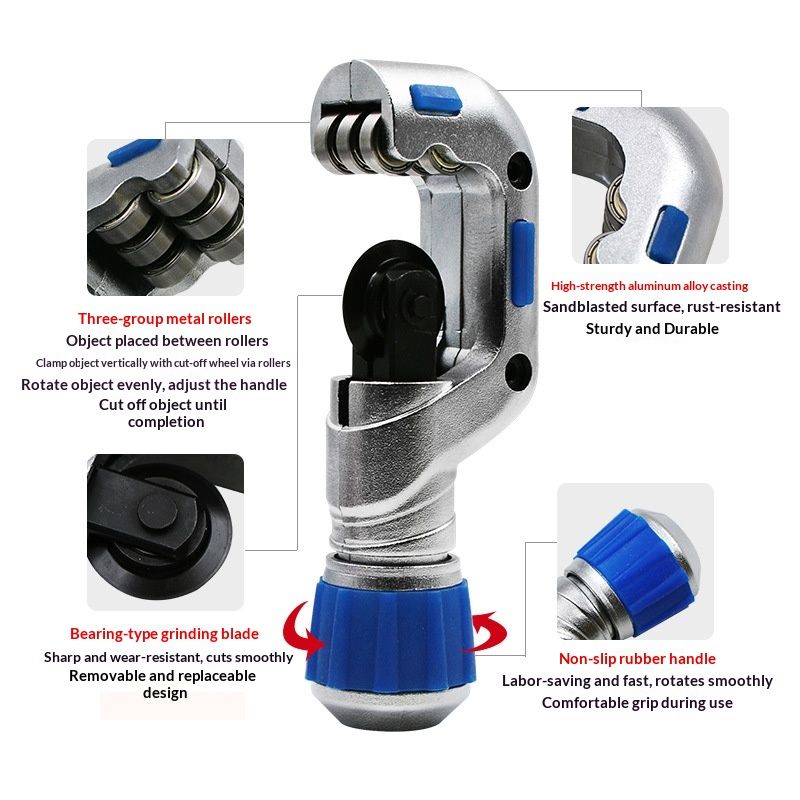 Tube Cutter, Heavy Duty Tubing Pipe Cutter, 3/16 to 1-1/4 inch Cutting Diameter, Ideal for Cutting Copper, Aluminum, Brass, Steel, Plastic and More โ image 3