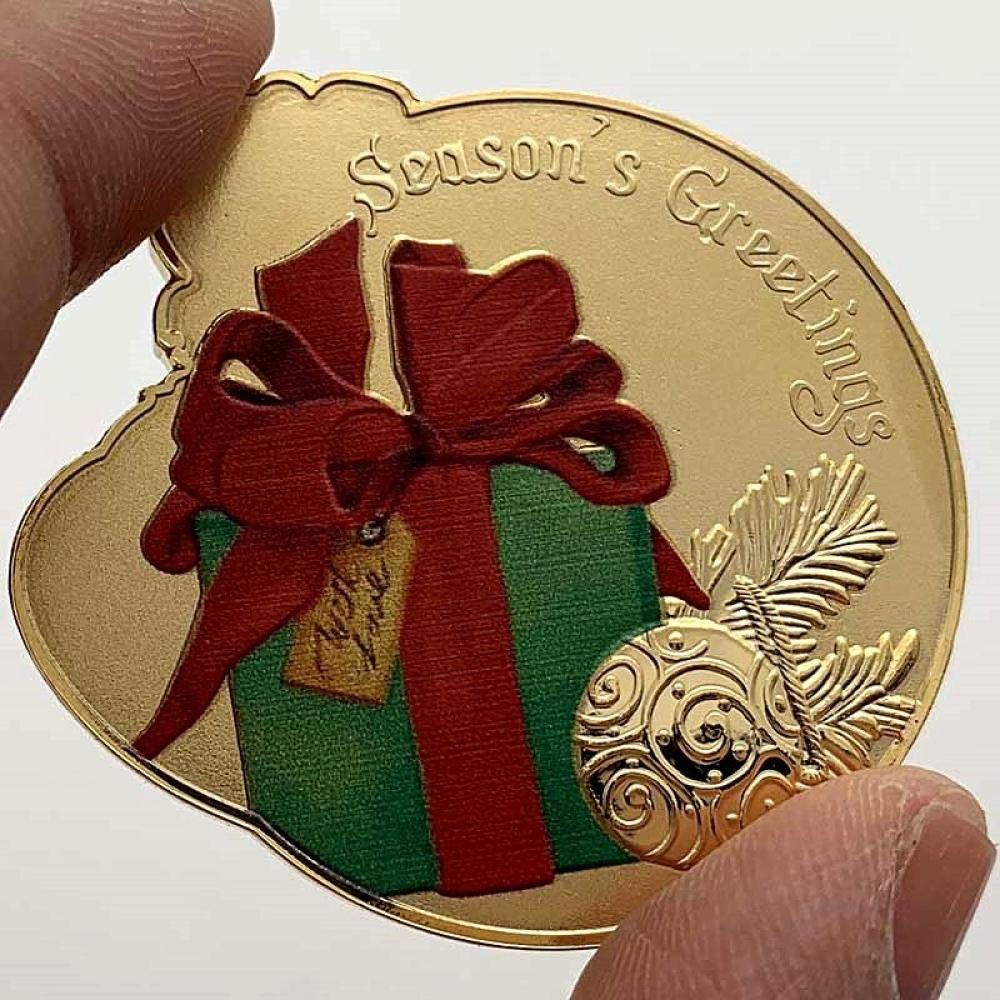 Coin Collection Commemorative Coin The American Christmas Color Bell Lifetime Embossed Santa Claus Gift Gold Plated Memorial — image 2