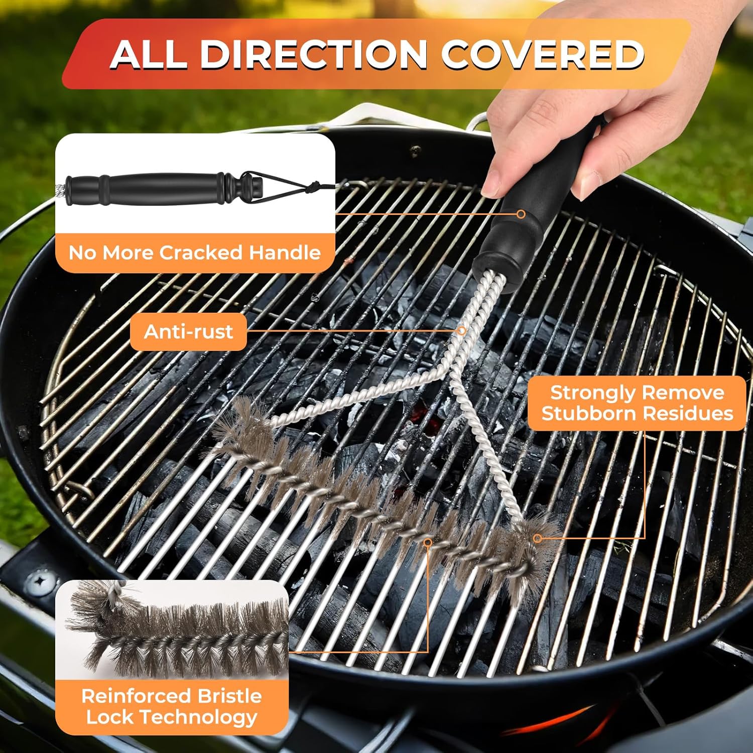 Griddle Cleaning Kit for Blackstone, Flat Top Grill Accessories Cleaner Tool Set Grill Stone, Griddle Scraper, Scouring Pad and Handles, Multifunctional — image 6