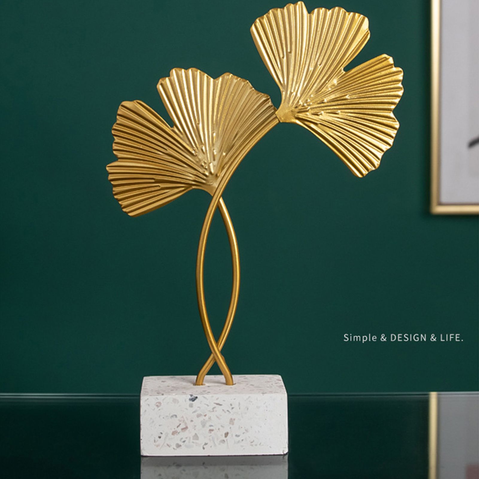 Exquisite Iron Gold Leaf Ornaments Iron Tree Desktop Art Decoration Home Decoration2# 21 X 14cm / 8.27 X 5.51in โ image 3
