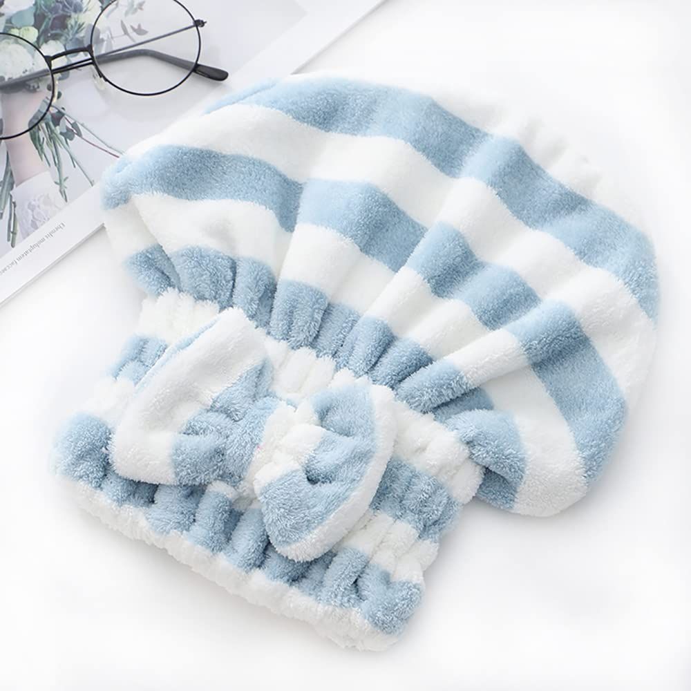 Microfiber Hair Drying Towels Hair Wrap with Bow-Knot Shower Cap Hair Turban, Bath Cap for Wet Hair, Bath Accessories for Women โ image 5