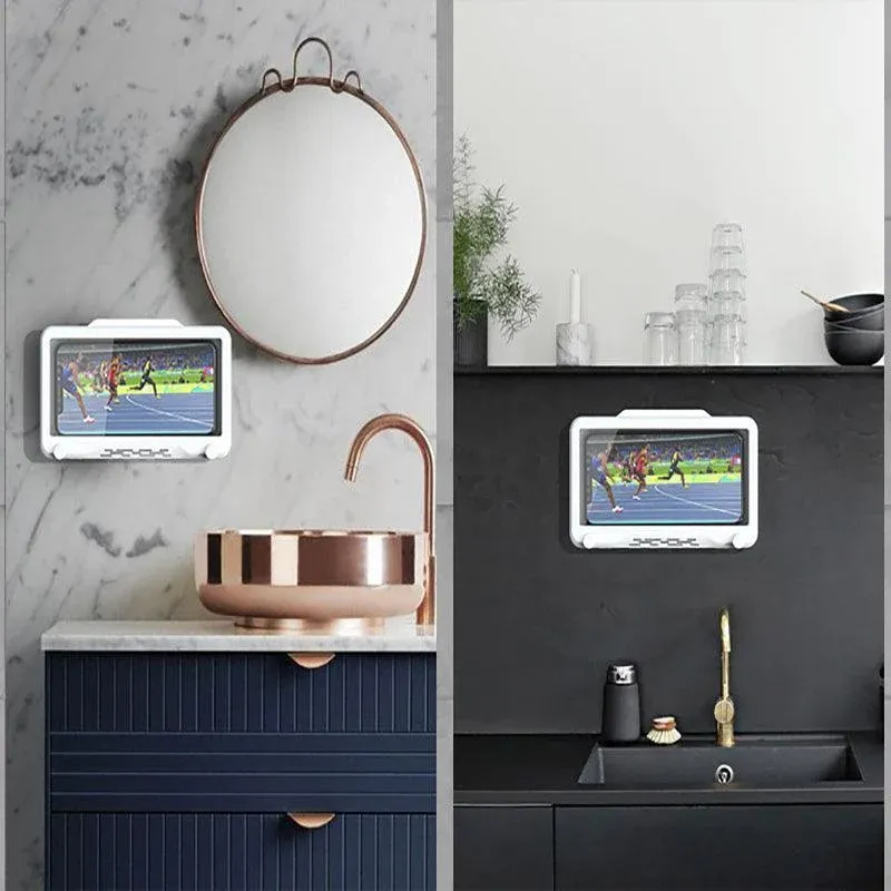 Wall Mounted Phone Holder for Bathroom Shower Waterproof Touch Screen Case - Blue โ image 6