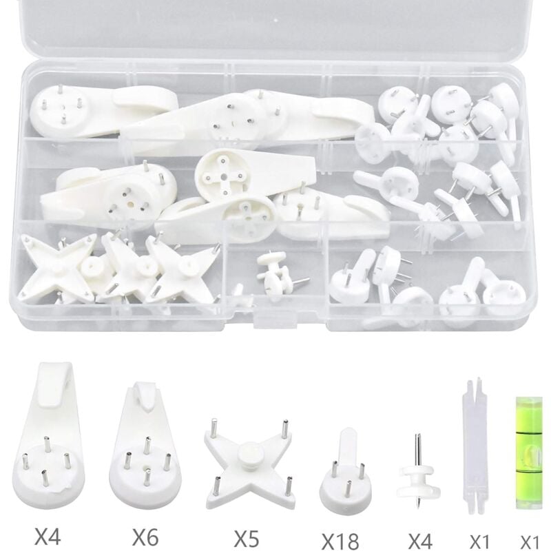 39 pcs Grooveless Wall Mounting Hooks, Picture Wall Hook, Picture Hanging Hook, Picture Hook, Wall Hooks for Hanging Photo Frames Paintings Clock โ image 5