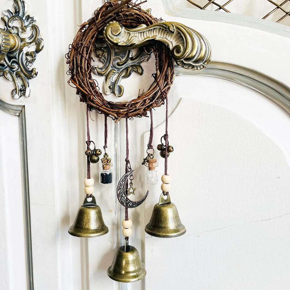 Witch Wind Chimes Wreath Handmade Witch Bells Protection Door Hangers Hanging Witch Bells Wind Chimes for Home Door โ image 3