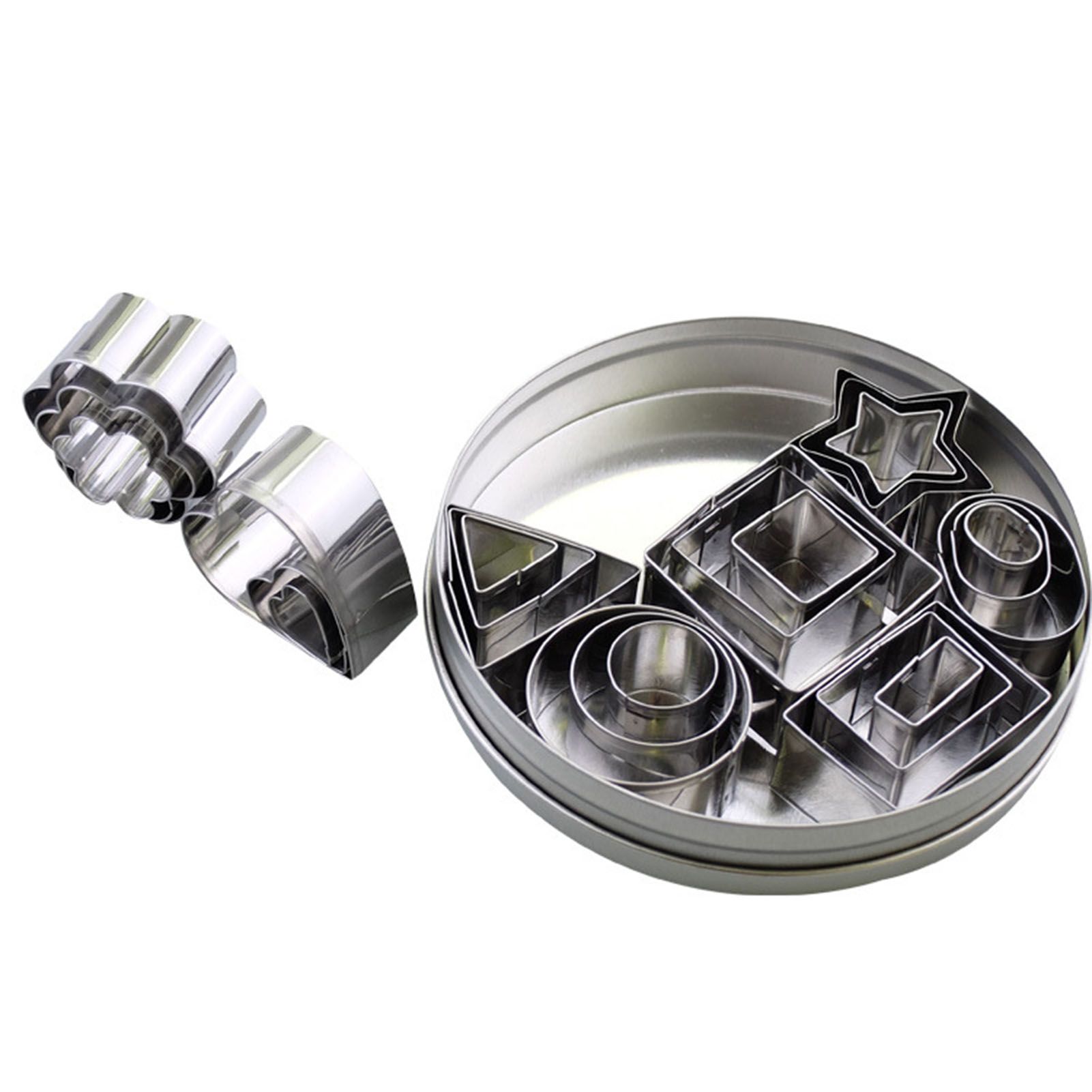 24pcs Metal Biscuit Cutters Set Food Grade BPA Free Stainless Steel Biscuit Molds for Biscuits Chocolate Cake โ image 2