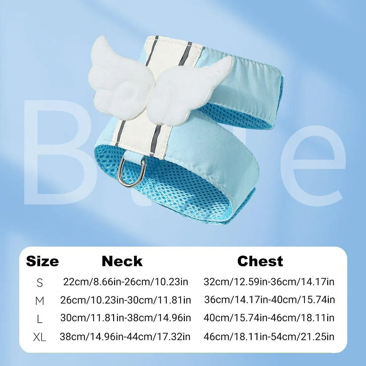 Pet Angel Wings Dog Vest Leash Cat Harness Anti-Break Walking Dog Leash Set - Blue-M — image 4