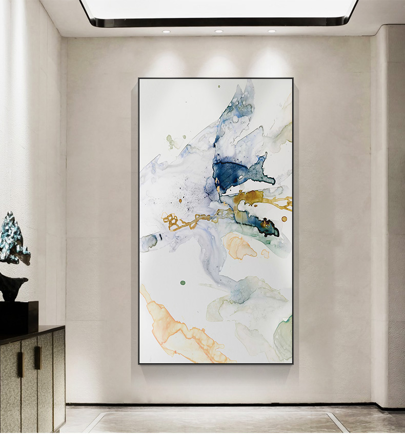 Wall Art 40cmx80cm Abstract Watercolour Style Black Frame Canvas — image 3