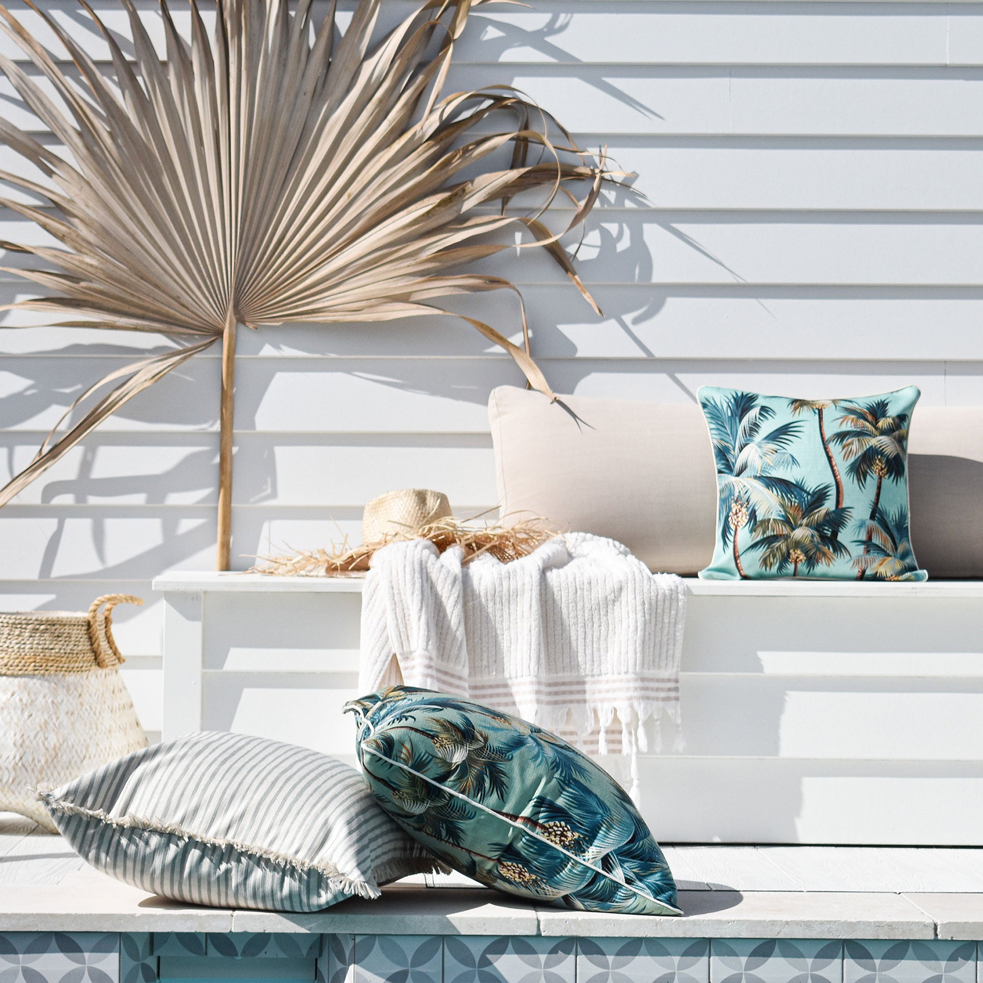 Cushion Cover-With Piping-Palm Trees Lagoon-60cm x 60cm โ image 3