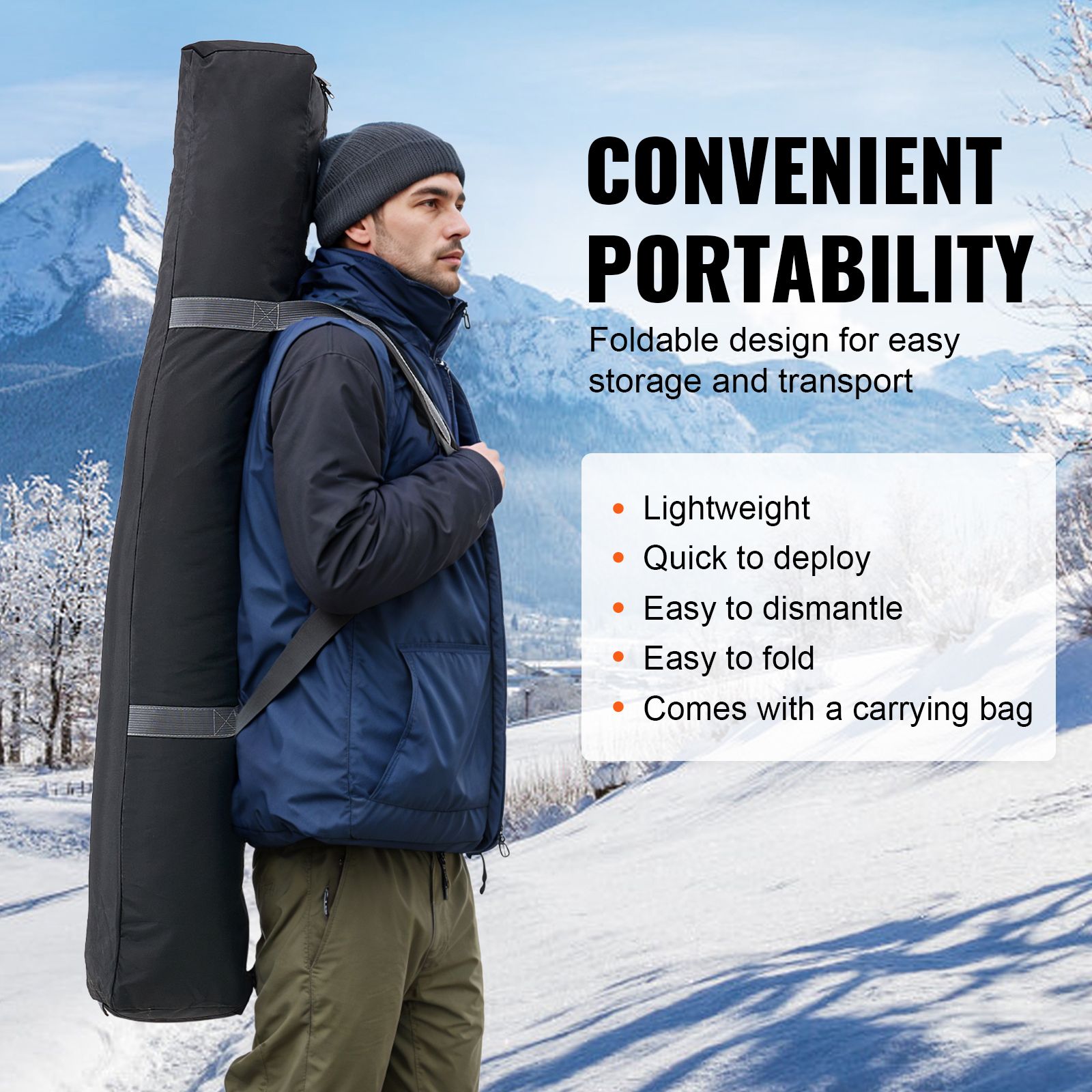 Portable Ice Shelter, 6-8 Person Pop-Up Ice Fishing Tent, 70 Square Feet Fishable Area, Ice Shanty for Winter Fishing, Waterproof Oxford Ice Cube with โ image 6