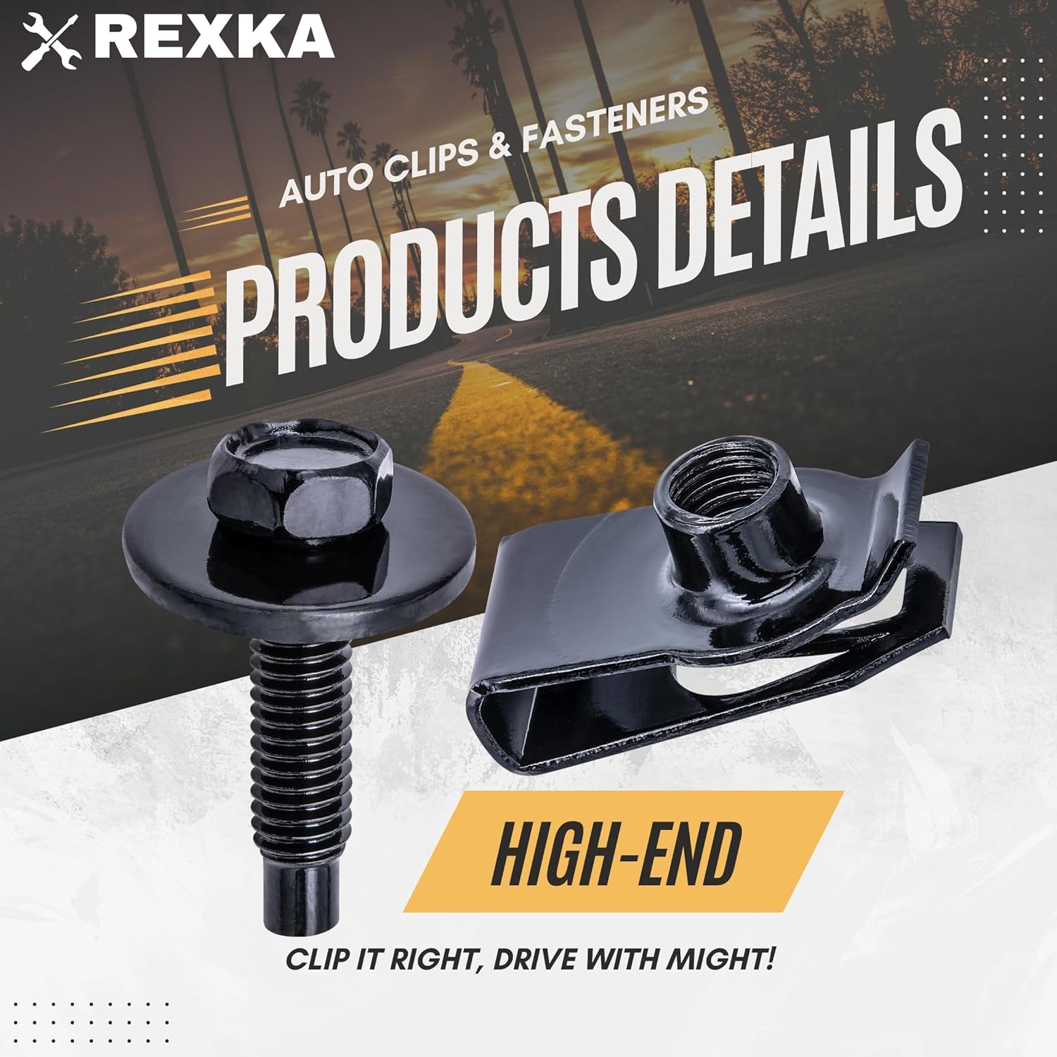 Rexka 15 Sets M6-1.0 Extruded U Nuts & Hex Head SEMS Body Bolts Kits for GM Ford Chevy Chrysler Jeep Dodge - Multipurpose - Bumper Fender Splash Shield Under — image 3