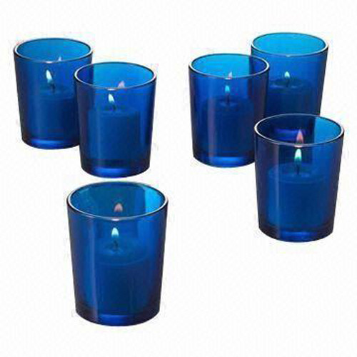 10 Pack Blue Glass Votive Tealight Candle Holders House Party Centerpiece Xmas Wedding Decor Glass Candlestick Party Decorations Bridal Baby Shower Event — image 5