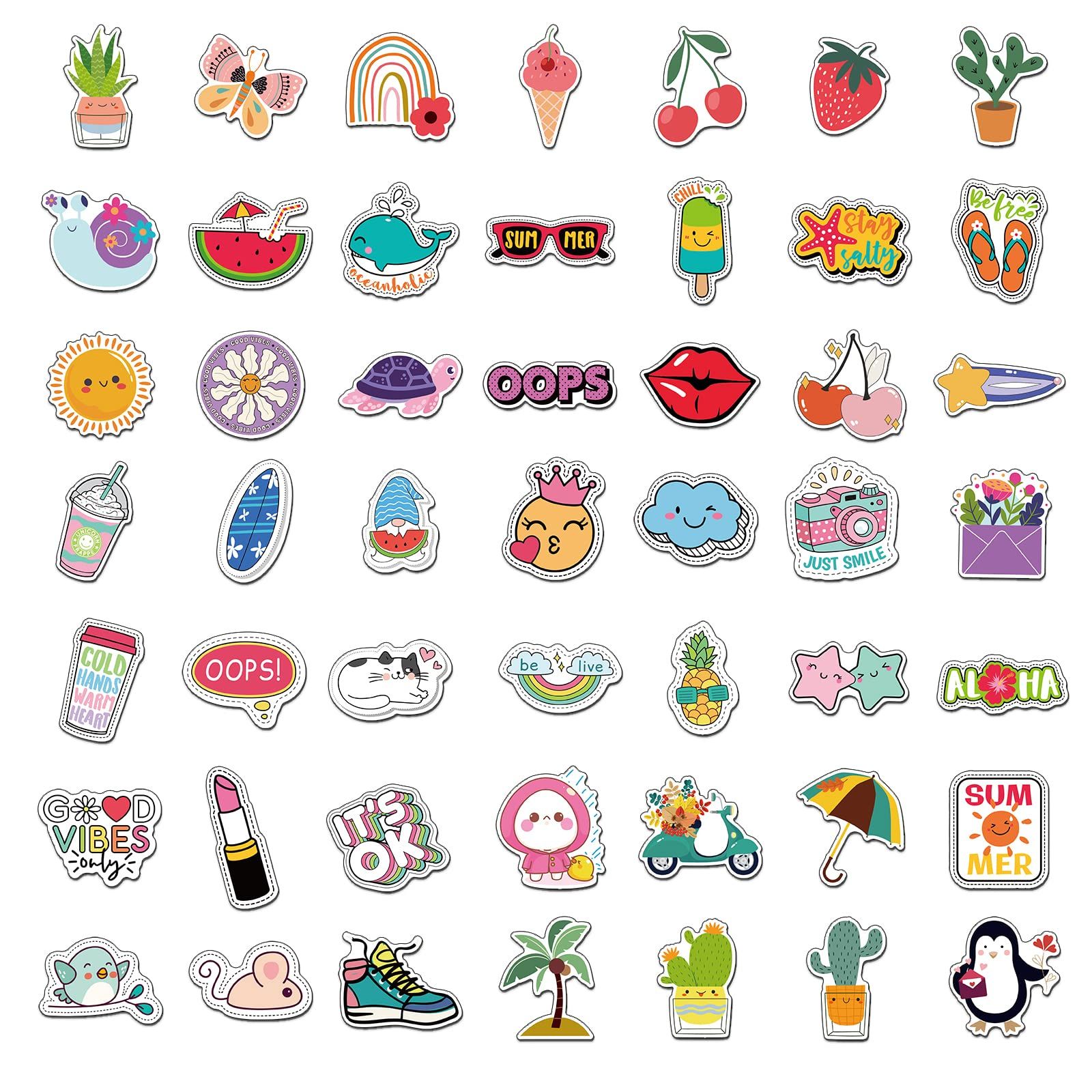 100PCS Cute Water Bottle Stickers for Kids, Waterproof Vinyl VSCO Stickers Phone Skateboard Notebooks Laptop Sticker Packs โ image 3