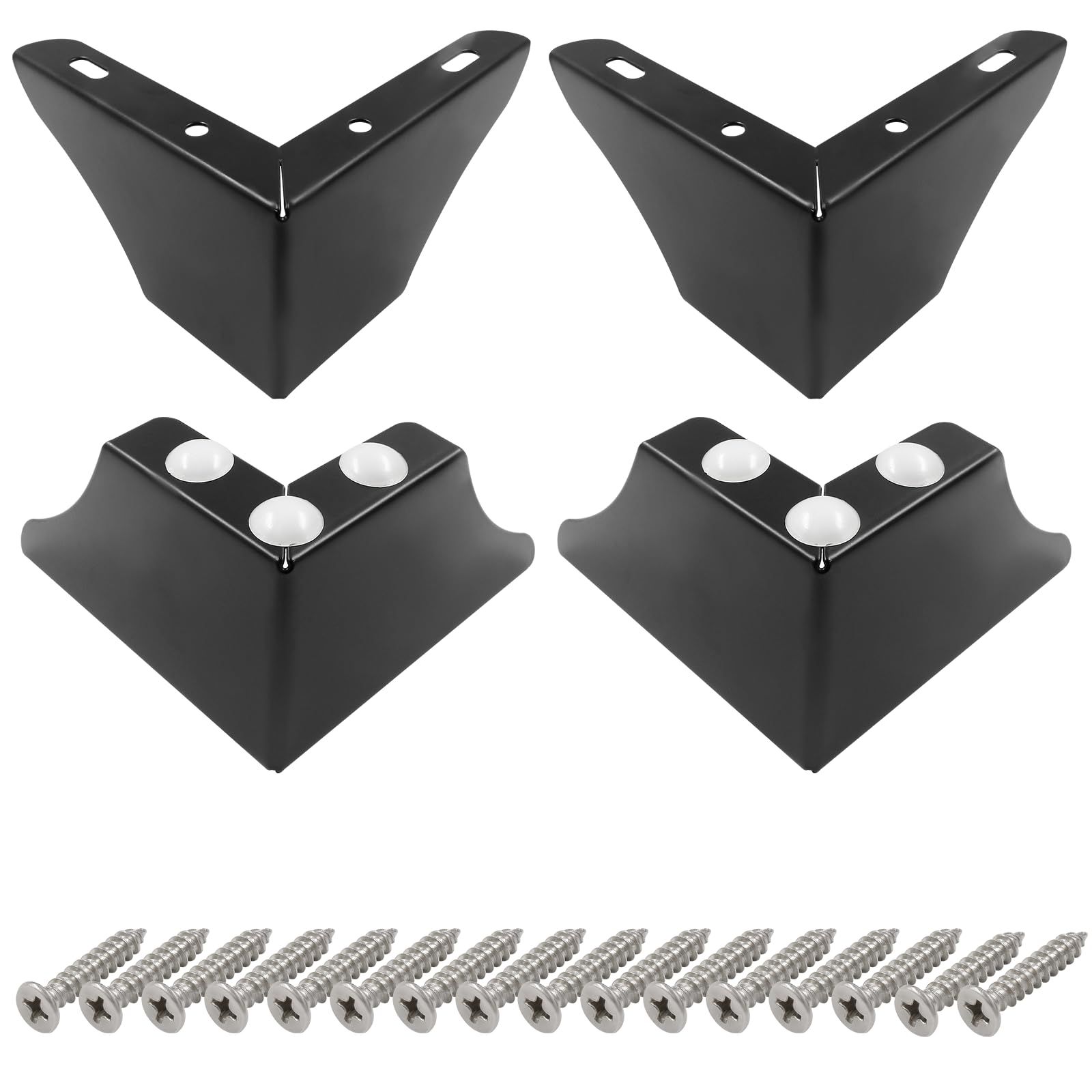 4Pcs 8CM/3 Inch Modern Metal Furniture Sofa Cabinet Legs with Mounting Screws - DIY Replacement Legs Set for Furniture Cabinet Foot Legs Sofa Bed Desk Table