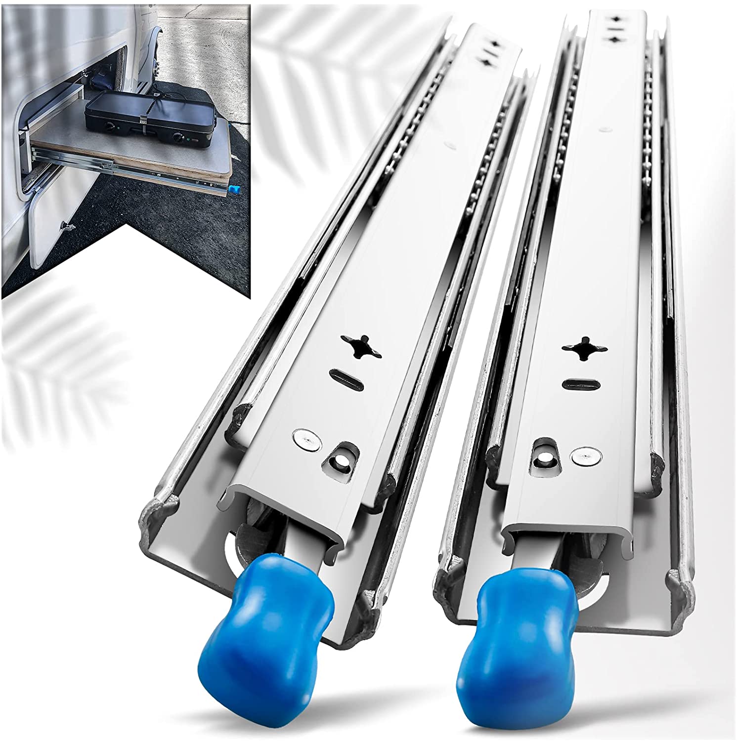 32in Pair 150KG Heavy Duty Drawer Slides Rails Runners Locking Ball Bearing โ image 6