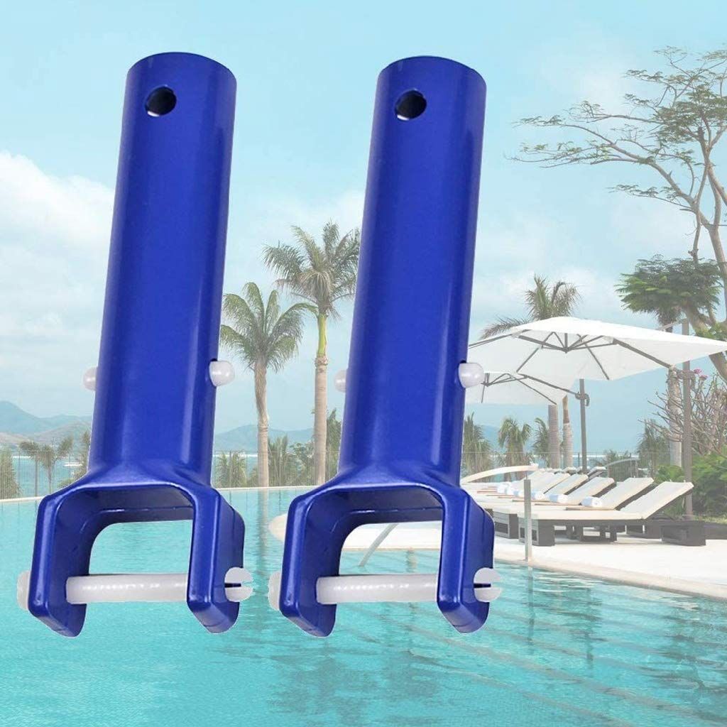 2Pcs Swimming Pool Spa Vacuum Head Handle Replacement, Durable Blue V Shape Clip Brush Head Handle Replacement Pool Accessories — image 4