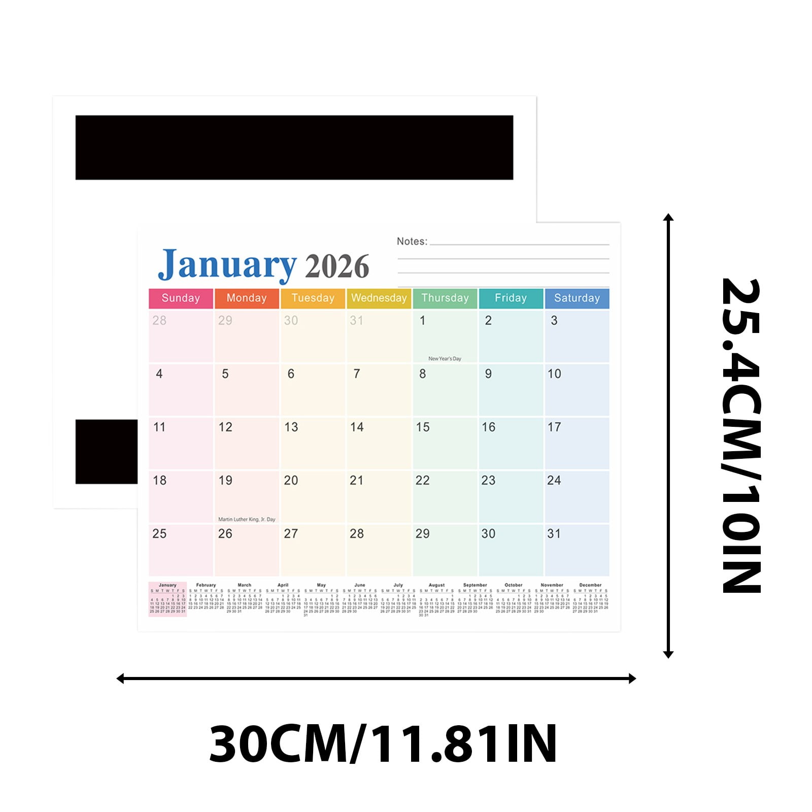 Magnetic Calendar for Refrigerator 2026-2027, 12x10" 18 Month Runs Monthly Fridge Calendar Magnet from Jan 2026 to Jun 2027 for Home School Office B — image 3
