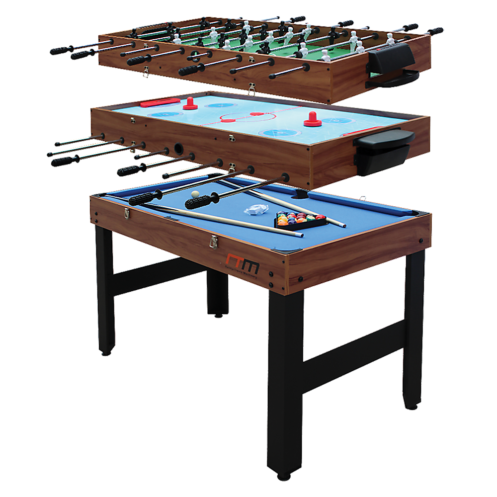 4FT 3-in-1 Games Foosball Soccer Hockey Pool Table โ image 6
