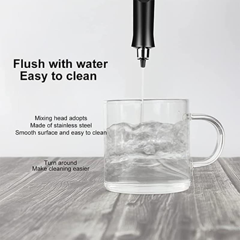 USB Rechargeable Electric Whisk with 3 Speeds, Egg Beater Milk Frother for Coffee and Cappuccino, Compatible with Most Brands, White — image 5