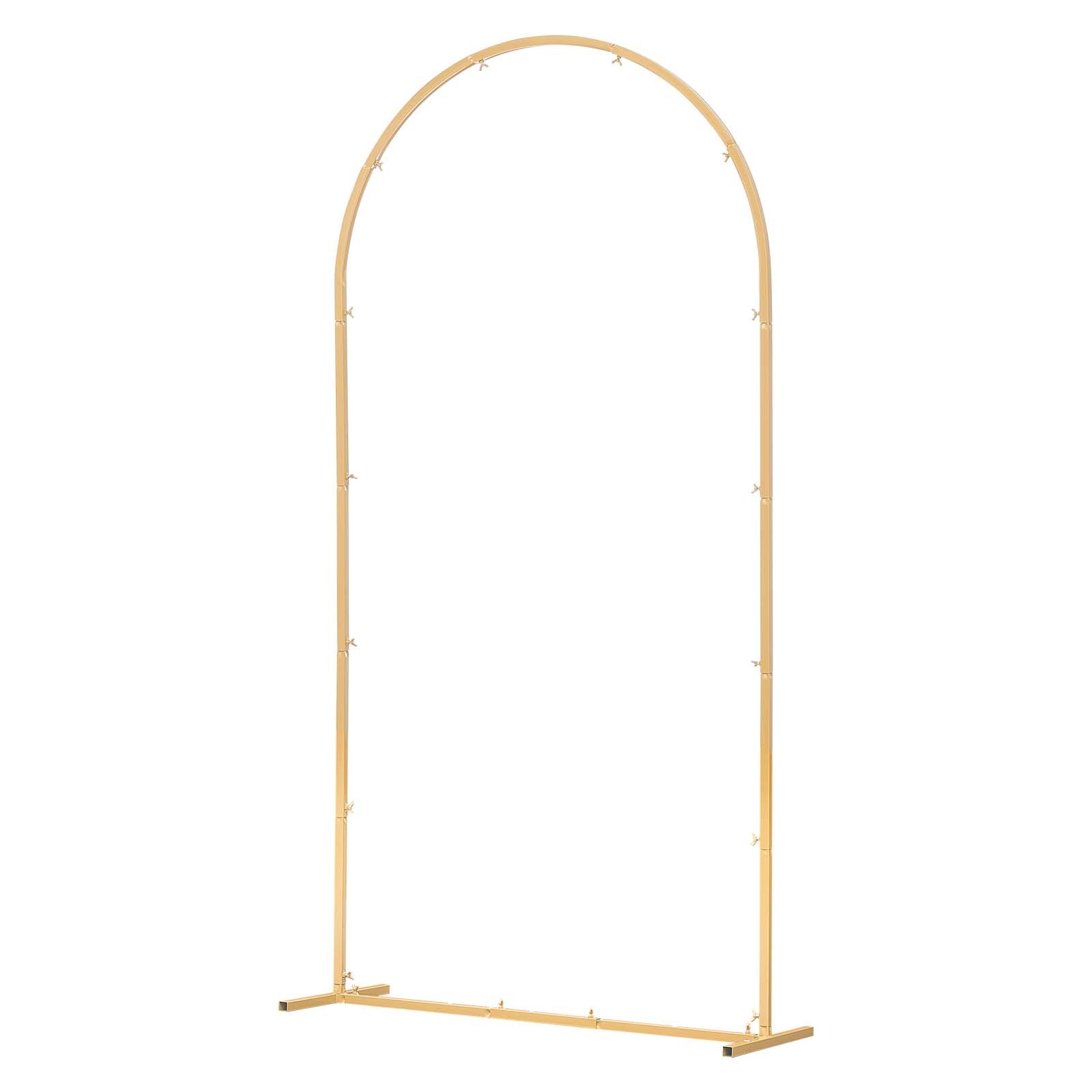 Arch Backdrop Stand, 2 × 1 m, Stable Structure, Easy Assembly, 1 Set Gold Metal Arch Backdrop Stand for Wedding, Birthday Party, Graduation, Holiday