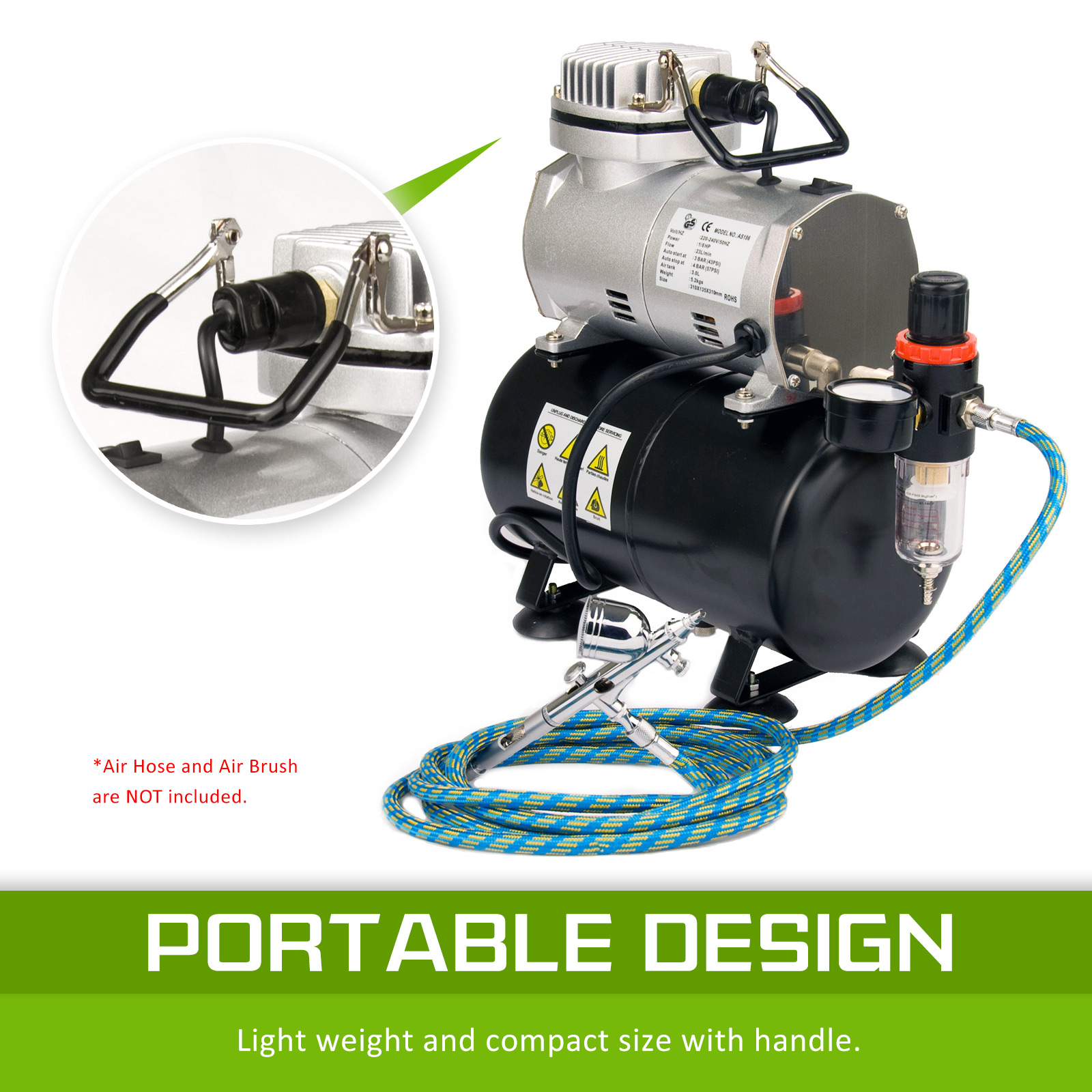 Air Brush Compressor for Air Brush Spray 1/6HP 3L — image 3