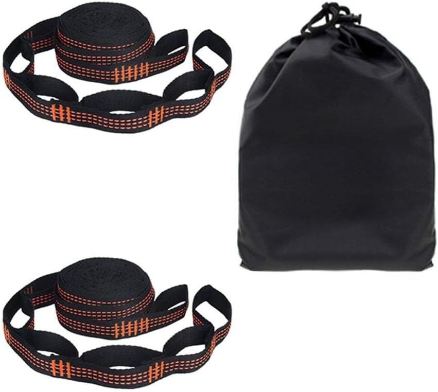 2 Pcs/Set Hammock Straps Special Reinforced Polyester 5 High Load-Bearing Barbed Black Home Outdoor Straps
