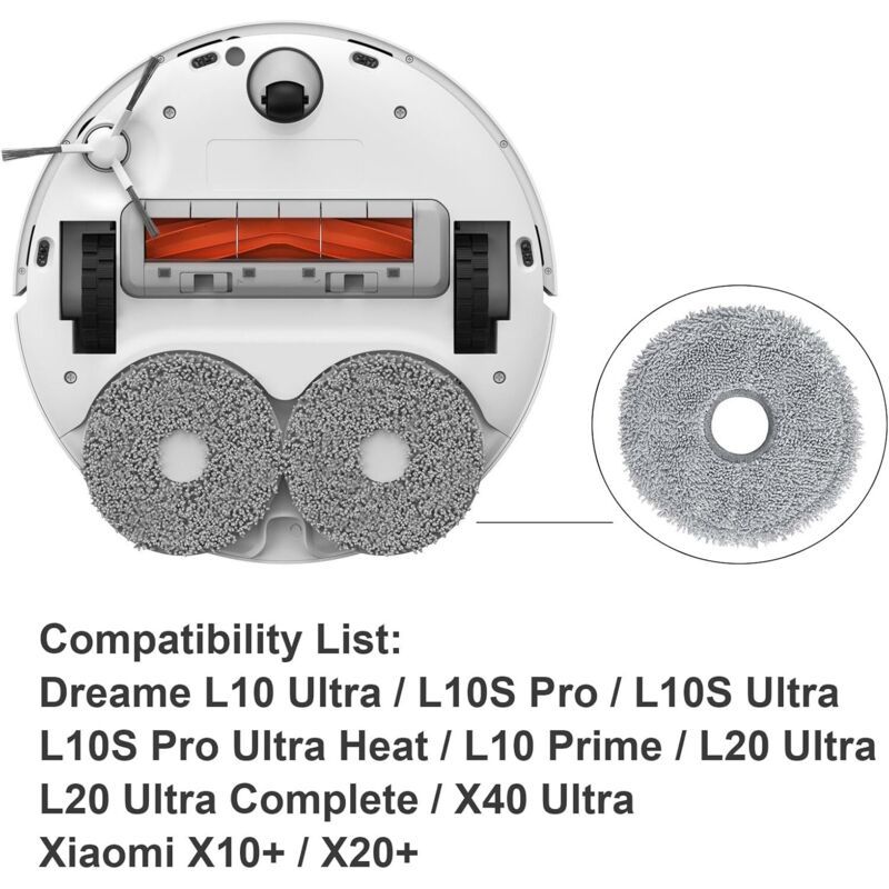 4 Pcs Replacement Mop Pads Me and L20 Ultra and X40 Ultra and Xiaomi X10 and X20 and Robot Vacuum Cleaners โ image 2