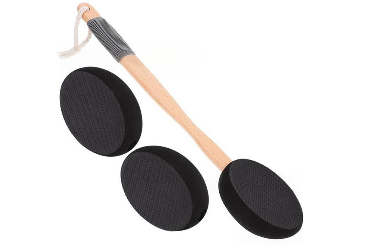 Back and Foot Lotion Applicator with 4 Replacement Pads Sunscreen Applicator Tool - Black — image 5
