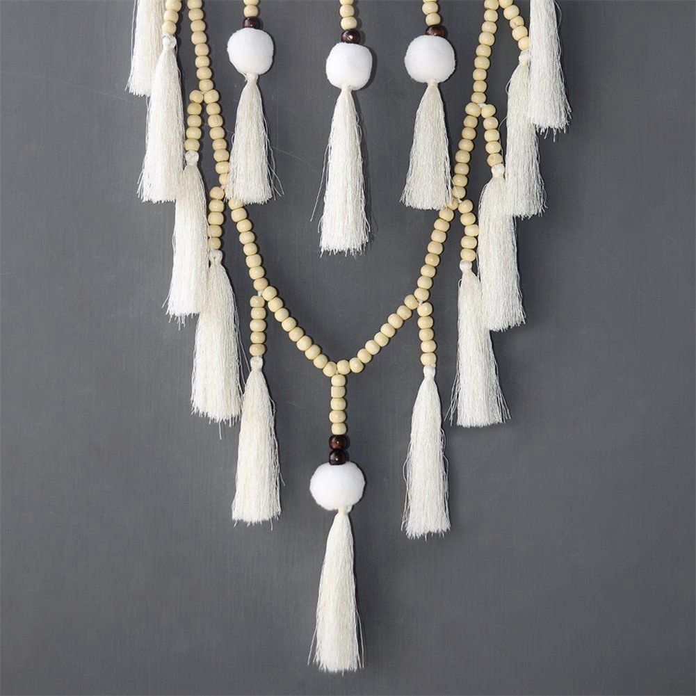 Tassel Woven Crochet Dream Catcher Feather Ornaments Living Room Pendant Bedroom Wind Chimes Decoration — image 4