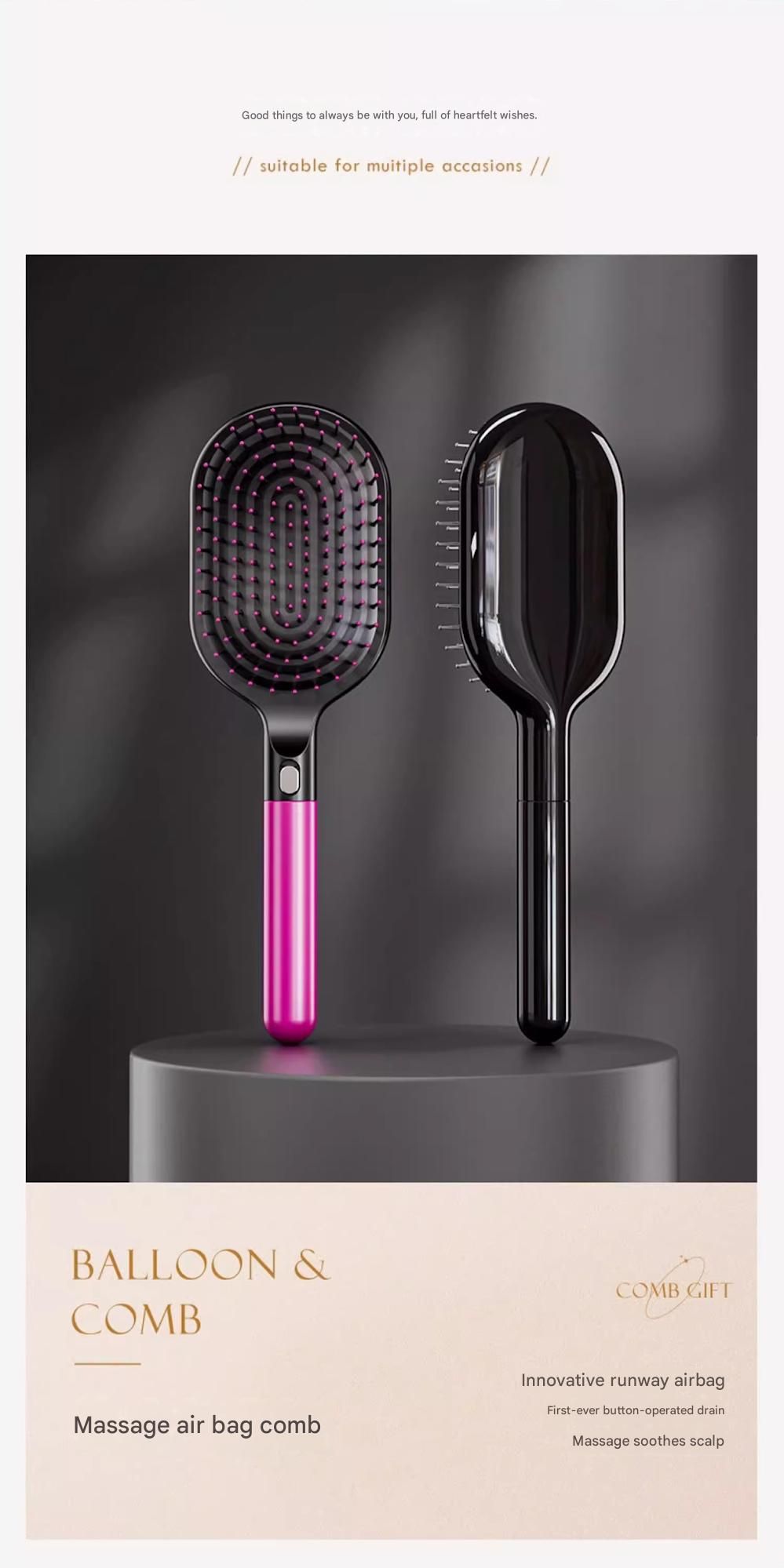 Rose Red 3-Piece Gift Box Set Premium ABS Hair Care Gift Set with Cushion Paddle Brush, Detangling Comb, Cleaning Brush & Stand - Elegant Mother’s Day or — image 5