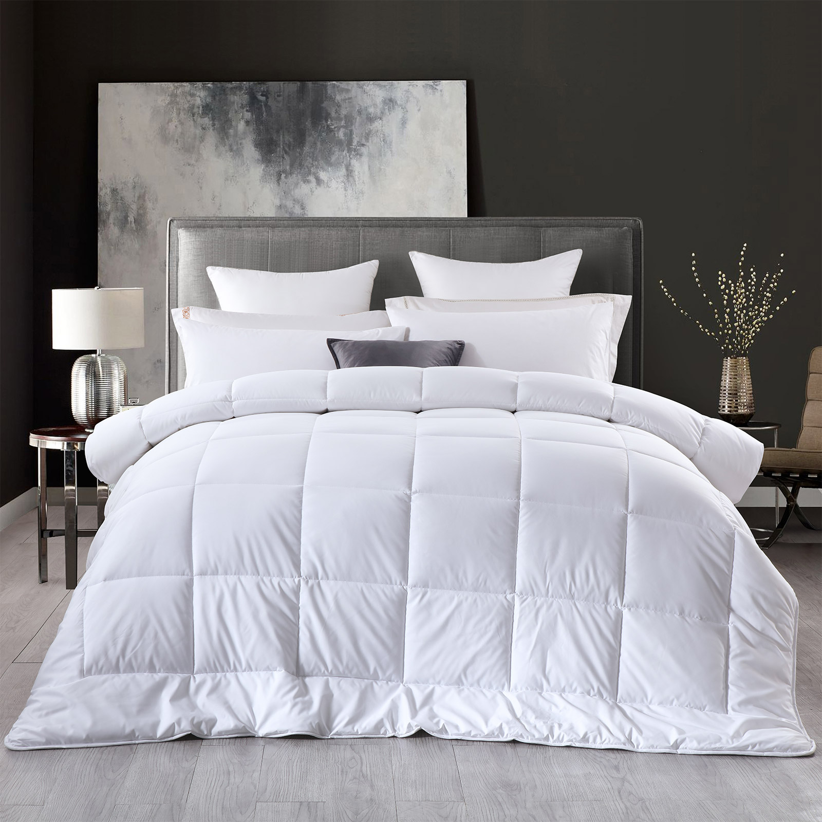 Royal Comfort 260GSM Deluxe Eco-Silk Touch Quilt 100% Cotton Cover - Super King - White โ image 2