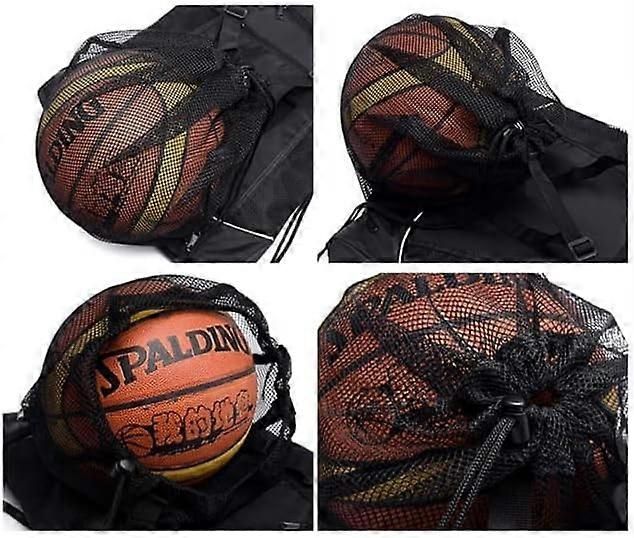 Basketball Backpack Large Capacity Sports Bag with Ball Holder Mesh Pocket Nylon Travel Backpack for Gym Cycling Outdoor Activities - Black โ image 5