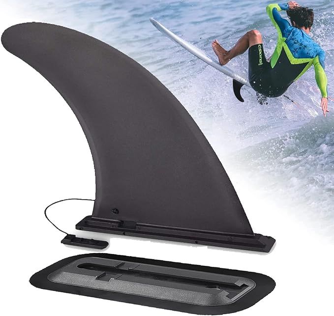 Detachable Center 9" Fin, Kayak Rudder Kit Skeg Tracking Fin Watershed Board for Inflatable Canoe, Stand Up Paddle SUP Boards, Surfboard