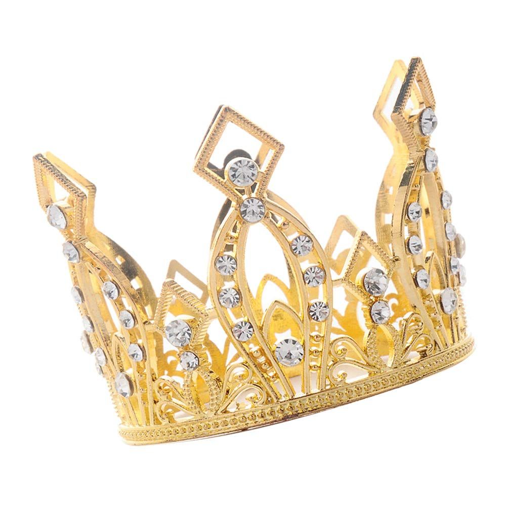 Mini Cake Topper Crystal Children Hair Ornaments for Wedding Birthday Baby Shower Party Cake Decoration (Gold) — image 3