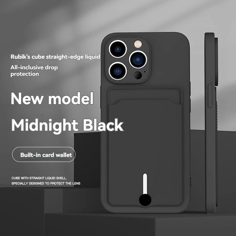 iPhone card holder case, built-in wallet phone case, midnight black phone case, drop protection case, iPhone wallet case Australia, Rubik's cube โ image 2