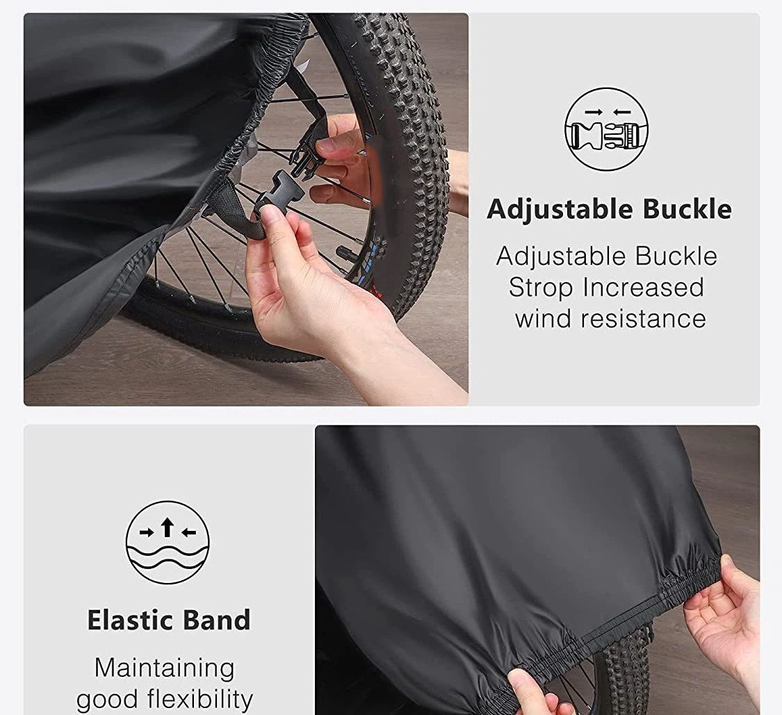 Bicycle Cover Waterproof Outdoor - Bicycle Cover for Outdoor Storage Windproof, UV resistant, Snow resistant with Lock Hole Mountain Road City — image 4