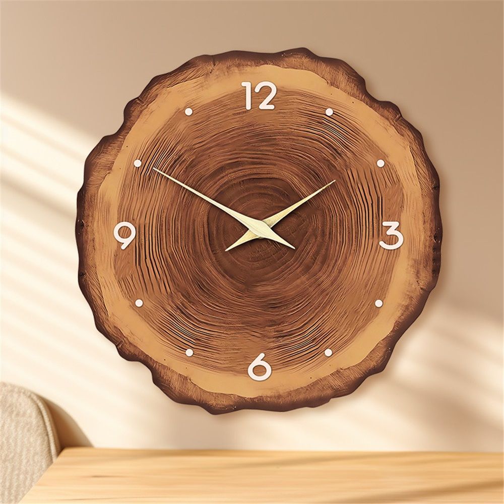 Rustic Wall Clock Silent 12 Inch Battery Operated Wooden Home Decor for Bathroom Kitchen Bedroom Living Room — image 2
